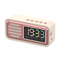 Miniatyrbild 1 av 4: Innovativ retro Bluetooth-högtalare, bärbar, trådlös bordslarm med LED-färgskärm Beige