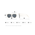 Miniatyrbillede 3 af 3: Kvindernes Rimless Oversized Studded Solbriller Gradient Linse Nitte Mode