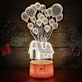 Miniatyrbild 2 av 7: Ballonghus 3D Illusion Nattlampa Leksaker, 16 Färger Byter Smart Touch & Fjärrkontroll, Heminredning LED Sängbord Bordslampa