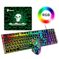 Miniatyrbilde 2 av 5: T6RGB Trådløst Tastatur og Mus Combo, Regnbue Bakgrunnsbelysning 2.4G Oppladbart Mekanisk Responsivt Spilltastatur + 2400DPI 6-knappers Optisk