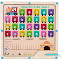Miniatyrbilde 1 av 9: Tre ABC-bokstavsord Matchende Puslespill Læringslabyrint Leke - Montessori Utdannende Magnetisk Trepuslespillbrett Leke Ordspill for Småbarn