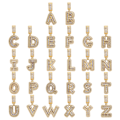 Miniatyrbillede 3 af 3: A-Z Initial Halskæde 14K Guldbelagt Funklende Kubisk Zirkonia Charm Vedhæng med 24\" Reb Kæde Monogram Bogstav Halskæder til Mænd Kvinder Alfabet Navn