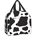 Miniatyrbillede 1 af 6: Sort ko taske til frokost, rejsetaske, picnic tasker, isoleret holdbar indkøbspose, genanvendelig vandtæt taske til mænd og kvinder Black Cow Animal One Size