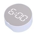 Miniatyrbild 1 av 6: Digital Spegelklocka Alarm Vit Stor Rund Skärm Lättläst Bärbar LED-klocka för Kontor Sovrum Resor