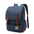 Miniatyrbild 1 av 6: Vattentät bärbar ryggsäck för handbagage, arbetsryggsäck för affärsresor, skolväska, moderiktig skolväska för högskola Black Zipper Blue M