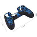 Miniatyrbilde 3 av 7: Spillkontrollhud Grip Deksel Case, Myk Silikon Case, Hud Grip Shell Deksel for PlayStation 4 PS4 Kontroll Black-Blue