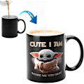 Miniatyrbilde 1 av 6: Varmefargeendrende krus, WmanCok 11 oz magisk keramisk kopp for kaffe te melk, YoDa Baby-bilde avslørt når varm væske tilsettes