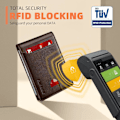 Miniatyrbillede 4 af 7: Slanke tegnebøger til mænd - Læder pengeklips til mænd - RFID-blokerende frontlomme Bifold-pung - Minimalistisk kreditkortholder med gaveæske Chocolate