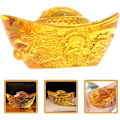 Miniatyrbillede 3 af 9: Krystal Lykke Ingot Krystalfigurer Feng Shui Krystal Yuan Bao Krystaludskæring Ingot Guldton Ingot Dragon Yuan Bao Dekoration Ornament Krystal
