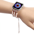 Pikkukuva 5 / 6: Helmi- ja Agattikoristeinen Ranneke Apple Watchille Series SE 8 7 6 5 4 3 2 1, Säädettävä iWatch 38/40/41mm Rannekoru
