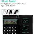 Miniatyrbillede 4 af 8: Lommeregner, Standardfunktion Desktop Lommeregner 12-cifret Lommeregner med 6,5 tommer LCD Skrivetablet, Sol og Batteri 161MM