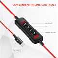 Miniatyrbillede 4 af 6: USB C-headset med mikrofon til bærbar telefon, hovedtelefoner med støjreducerende mikrofon til computer, on-ear kablet kontor callcenter-headset til