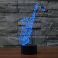 Miniatyrbild 5 av 5: 3D Saxofon Nattlampa Touch Switch Bordskrivbordslampa Optisk Illusion Lampor 7 Färgväxlande Ljus LED Bordlampa Jul Hem Kärlek Födelsedag Barn Barn D