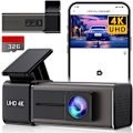 Miniatyrbilde 1 av 7: Dash Cam 4K WiFi Front Dash Camera for Cars, Car Camera Mini Dashcams with App, Dashboard Camera with 24H Parking Mode, Night Vision, Loop Recording