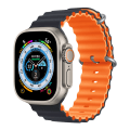 Miniatyrbillede 1 af 5: Apple Ocean Watch-rem til applewatch8/7/se/ultra sports to-farvet silikone iwatch-rem (42/44/45/49mm)