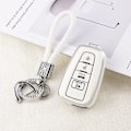 Miniatyrbilde 7 av 8: Nøkkelringdeksel for Toyota Camry RAV4 Corolla C-HR Avalon Highlander Prius Smart Keys Case Shell Protector Bling Keychain Tilbehør 4 Knapper TPU
