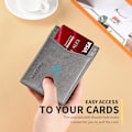 Miniatyrbillede 4 af 7: Herre Wallets Kortholder Slim Rfid Læder 2 ID Vindue Med Gaveæske Classic grey