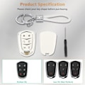 Miniatyrbilde 6 av 8: Escalade nøkkelringdeksel for Cadillac 6 knappers Smart Keys Case Proector Tilbehør TPU Myk Bling Nøkkelring Hvit Sølv Jentete Søt for Cadillac