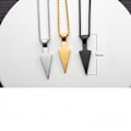 Miniatyrbillede 5 af 5: Rustfrit Stål Vedhæng Halskæde til Mænd Cool Spearpoint Arrowhead Vedhæng Kæde Halskæde Sæt Sort Tone