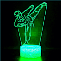 Miniatyrbillede 1 af 4: 3D Taekwondo Karate Natlys Bordlampe Optisk Illusion Lamper 7 Farveskiftende Lys LED Bordlampe Julegave Hjem Kærlighed Fødselsdag Børn Dekoration Legetøj Gave