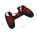 Miniatyrbilde 5 av 7: Spillkontrollhud Grip Deksel Case, Myk Silikon Case, Hud Grip Shell Deksel for PlayStation 4 PS4 Kontroll Black-red