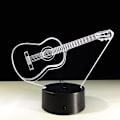 Miniatyrbilde 3 av 7: 3D Lys Elektrisk Gitar Illusionslampe Led 7 Farger Skiftende USB Berøringsføler Skrivebordslampe Natlampe Venner Gave