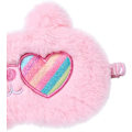 Miniatyrbild 3 av 6: Söt Ögonmask Rosa Ögon Sömnmask, Plysch Sovande Ögonskydd Mjuk Rolig Ögonbindelmask, Fluffig Djur Sömnskärm Andningsbar Lättvikt