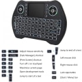 Miniatyrbild 6 av 8: Bakgrundsbelyst 2,4 GHz Mini Trådlöst Tangentbord Fjärrkontroll med Touchpad Mus Combo med USB Dongle Laddningsbar Li-ion Batteri
