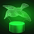 Miniatyrbillede 3 af 5: 3D Fugl Natlampe Bordsklampe Optisk Illusion Lamper 7 Farveskiftende Lys LED Bordlampe Julegave Hjem Kærlighed Fødselsdag Børn Børn Dekoration Legetøj Gave