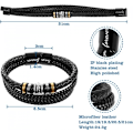Miniatyrbillede 4 af 5: Herrearmbånd i læder, til min søn, mors armbånd, barnebarns bedstemors armbånd - mor til min søns armbånd, læderflettet armbånd