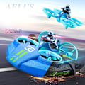 Miniatyrbillede 6 af 7: Hovercraft RC Båd 3 i 1, Fjernstyret Hovercraft Båd RC Drone Race Drift Biler Legetøj