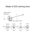 Miniatyrbild 2 av 2: S925 Sterling Silver Näsa Spik Multifunktionell Zirkon Näsa Smycken Örhängen Amazon Mänsklig Kropp Punktering Smycken Set