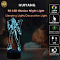 Miniatyrbillede 2 af 7: Game OW Tracer, LED Natlys, 3D Illusion Lys, USB Berøring/Fjernbetjening 16 Farver, Hjemmeindretning (Sort fjernbetjening 16 farver)