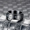 Miniatyrbillede 8 af 10: Omkreds: 50mm Tai Chi Yin Yang Bagua Balance Ring Roterende Spinner Band Ring Anti Angst Cool Stress Relieveing Fidget Ringe til Mænd Kvinder