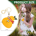 Miniatyrbillede 2 af 6: Læder nøgleringholder etui kompatibel med Apple AirTag, sødt beskyttende Air Tag cover med nøglering, anti-scratch finder GPS tracker etui til Angry Pear