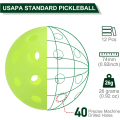Pikkukuva 2 / 3: Ulko pickleball pallot, 40 reikää Pickleball USA Pickleball hyväksytty (USAPA) Pickleball pallot sisä- ja ulko urheiluun