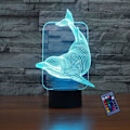 Miniatyrbillede 1 af 7: Optisk Illusion 3D Delfin Natlampe 16 Farver Skiftende USB Strøm Fjernbetjening Berøringskontakt Dekorationslampe LED Bordlampe Skrivebordslampe Fødselsdag Børnegave