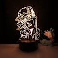 Miniatyrbilde 1 av 6: JUSTUP 3D illusjonslampe Anime JoJo's Bizarre Adventure nattlys med fjernkontroll for soverom dekorative gutter jenter bursdag jul -- Patter