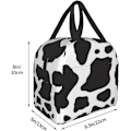 Miniatyrbillede 5 af 6: Sort ko taske til frokost, rejsetaske, picnic tasker, isoleret holdbar indkøbspose, genanvendelig vandtæt taske til mænd og kvinder Black Cow Animal One Size