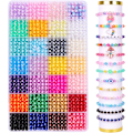 Miniatyrbillede 1 af 7: Perleperler til smykkefremstilling 28 farver, 1680 stk flerfarvede perler til armbånd, halskæder, øreringe, runde perleperler sæt DIY håndværk gaver
