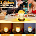 Miniatyrbillede 2 af 6: Genopladelig Ledningsfri Bordlampe, Touch Tulip Lampe, Dæmpbar Sød Glas Bordblomst Lampe Lille Lampe Rose Lampe til Soveværelse Stue