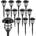 Miniatyrbilde 2 av 7: Solcellelamper for utendørs, solcellelamper for utendørs 12-pakning, opptil 10 timer automatisk på/av hagelys vanntett, solcelledrevet landskapsbelysning for hage 12PACK Cold White