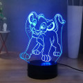 Miniatyrbild 7 av 8: Lejon 3D nattlampa, Simba barn LED nattlampa för sovrum, touch & fjärrkontroll, USB-driven, flerfärgad födelsedag semesterdekoration belysning