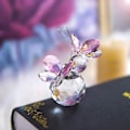 Miniatyrbild 4 av 9: Rosa Kristallskuren Dubbel Fjäril Samlarobjekt, Handgjord Konstglas Djurfigur, Presentförpackad