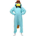 Miniatyrbillede 1 af 5: Unisex voksen kostumebold jul rollespil næbdyr et-stykke pyjamas blå, blød og behagelig uden at skade din hud.