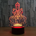 Miniatyrbild 5 av 7: 7 Färgväxlande Nattlampa 3D Atmosfärisk Glödlampa 3D Visuell Illusion LED-lampa för Barnleksak Jul- och Födelsedagspresenter (Buddha)