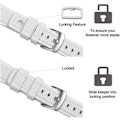 Miniatyrbillede 5 af 5: AVEKI Watch Bands 20mm Rustfrit Stål Spænde Hurtig Udløsning Fluoro Gummi Urrem Til Mænd, Sort