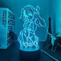 Miniatyrbillede 5 af 7: 3D LED Lampe Anime High School DxD Xenovia til Soveværelse Dekorativ Natlampe Fødselsdagsgave Akryl LED Natlys