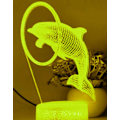 Miniatyrbild 3 av 4: 3D Delfin Fisk Nattlampa Bordsskiva Optisk Illusion Lampor 7 Färgväxlande Ljus LED Bordlampa Jul Hem Kärlek Födelsedag Barn Leksak Present