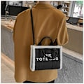Miniatyrbild 5 av 5: Toteväska för kvinnor, PU-läder toteväska med lammull, crossbody handväska för resor/arbete (11*8,26*4,3 tum)